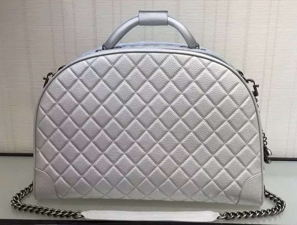 Chanel Bowling Bag Metallic Calfskin Silver for Sale