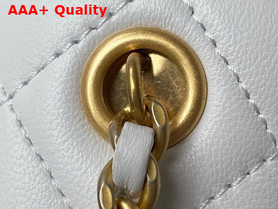 Chanel Bucket with Chain Lambskin Imitation Pearls Gold Tone Metal White Ref AP2257 Replica