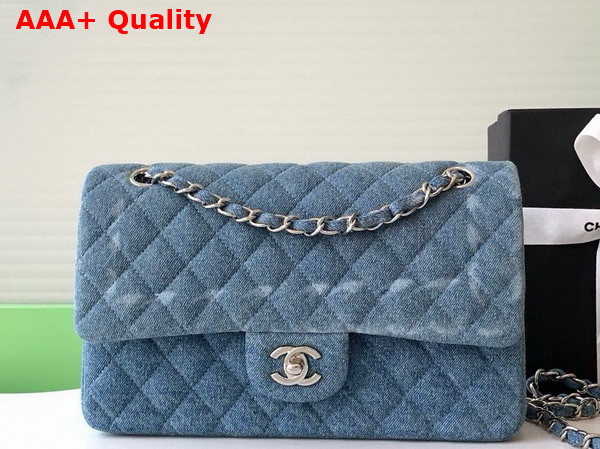 Chanel Classic 255 Handbag in Blue Denim Replica