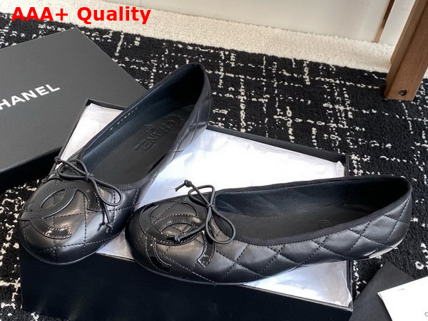 Chanel Classic Ballet Flats in Black Quilted Lambskin Replica
