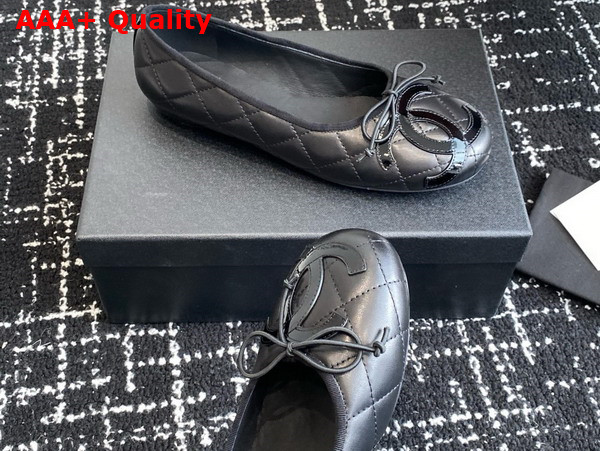Chanel Classic Ballet Flats in Black Quilted Lambskin Replica