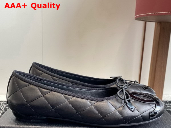 Chanel Classic Ballet Flats in Black Quilted Lambskin Replica
