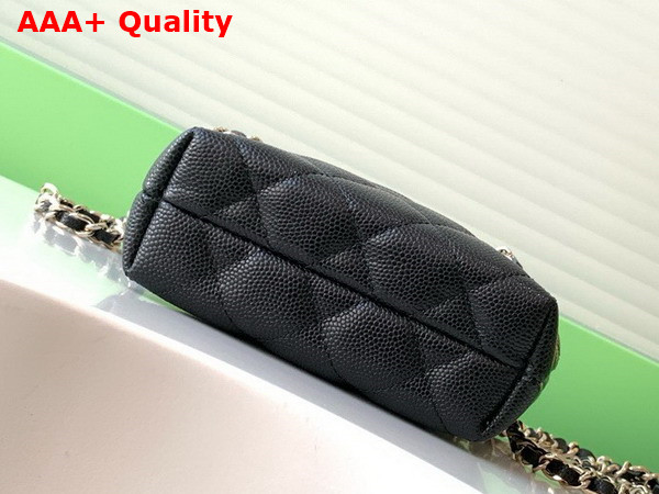 Chanel Classic Clutch with Chain Grained Shiny Calfskin Gold Tone Metal Black AP4422 Replica