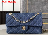 Chanel Classic Flap Bag in Blue Denim A01112 Replica