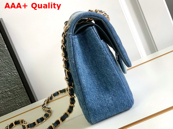 Chanel Classic Flap Bag in Blue Denim Replica