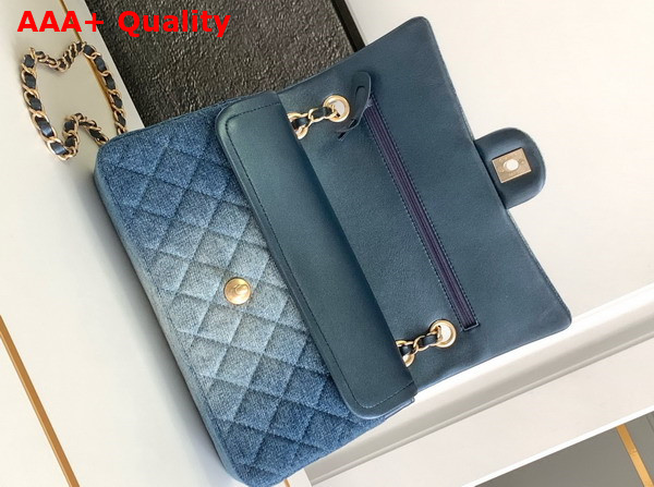 Chanel Classic Flap Bag in Blue Denim Replica