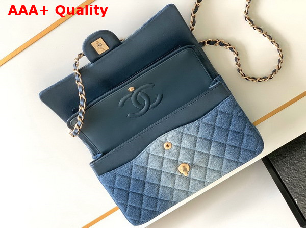 Chanel Classic Flap Bag in Blue Denim Replica