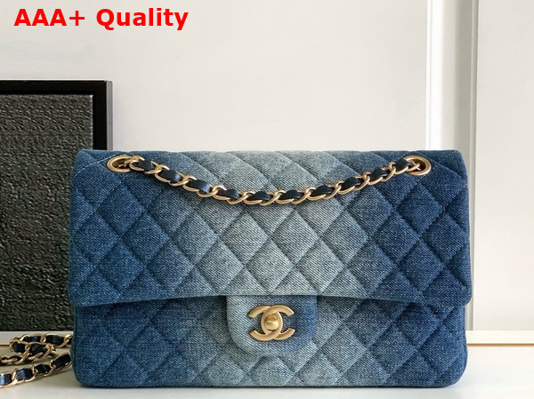 Chanel Classic Flap Bag in Blue Denim Replica