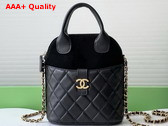 Chanel Clutch with Chain Black Suede Calfskin Shiny Lambskin and Gold Tone Metal AP4742 Replica