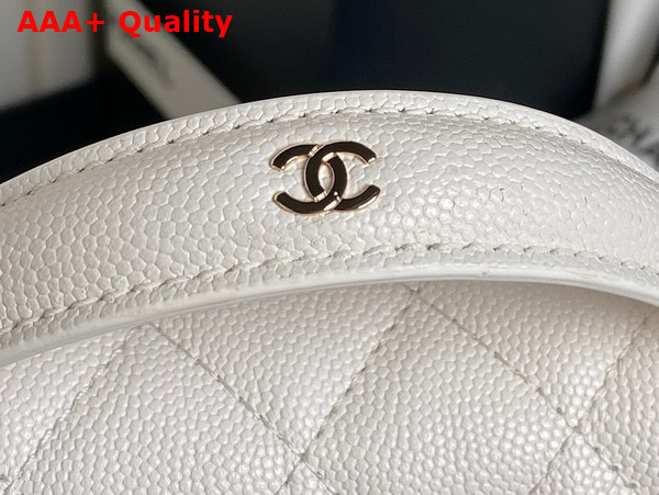 Chanel Clutch with Chain Grained Calfskin Gold Tone Metal White AP4402 Replica