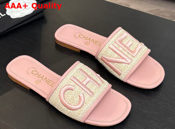 Chanel Embroidered Mule in Pink Replica