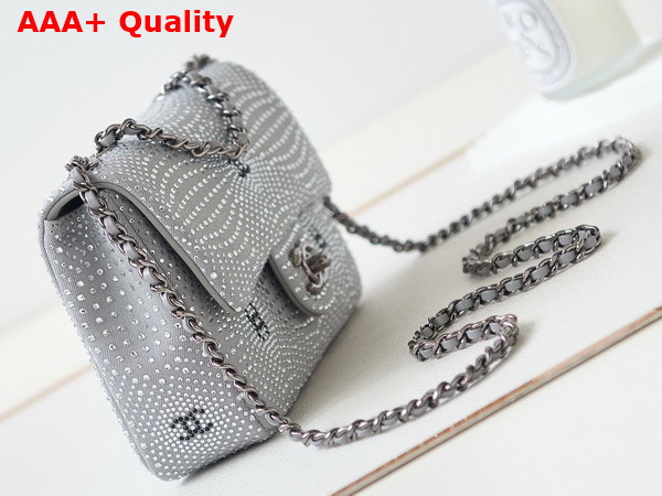 Chanel Evening Bag Denim Strass and Silver Tone Metal Blue and Silver Ref AS4297 Replica