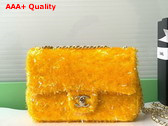 Chanel Flap Bag in Yellow Fringed Sequins and Gold Tone Metal AS4561 Replica
