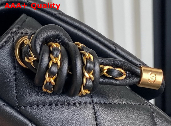 Chanel Flap Bag with Top Handle Black Lambskin Gold Metal AS5317 Replica