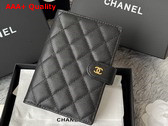 Chanel French Wallet in Black Caviar Leather Replica