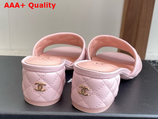 Chanel Heeled Mules in Light Pink Lambskin G46480 Replica