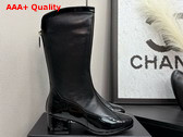 Chanel High Boots in Black Lambskin and Patent Calfskin G46591 Replica