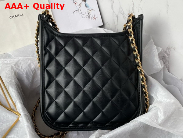 Chanel Hobo Handbag in Black Calfskin Ref AS4532 Replica