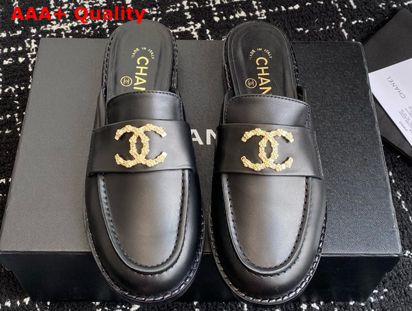 Chanel Leather Mule in Black Replica
