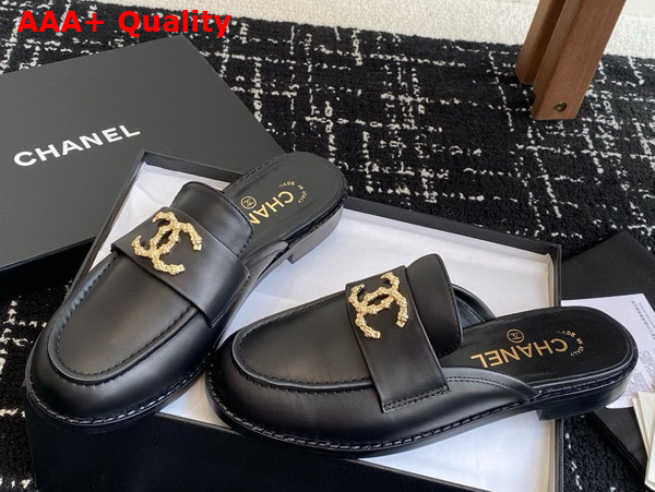 Chanel Leather Mule in Black Replica