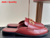 Chanel Leather Mule in Burgundy Replica