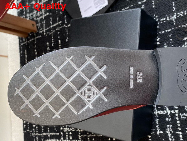 Chanel Leather Mule in Burgundy Replica