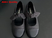 Chanel Mary Janes Cotton Silk Grosgrain Black G46149 Replica
