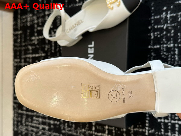 Chanel Mary Janes Pump Lambskin and Grosgrain White and Black Replica