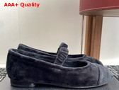 Chanel Mary Janes Velvet Navy Blue and Black G46542 Replica