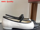 Chanel Mary Janes White and Black Lambskin G46542 Replica