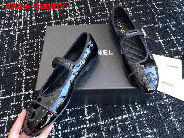 Chanel Mary Janes in Black Patent Calfskin G46467 Replica