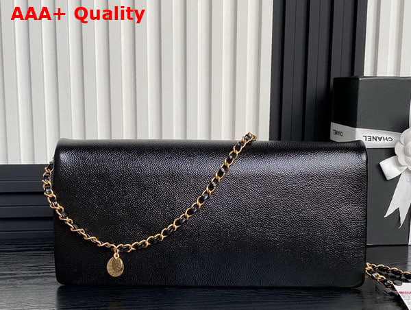 Chanel Maxi Clutch Bag in Black Grained Shiny Calfskin Gold Tone Metal AS5182 Replica