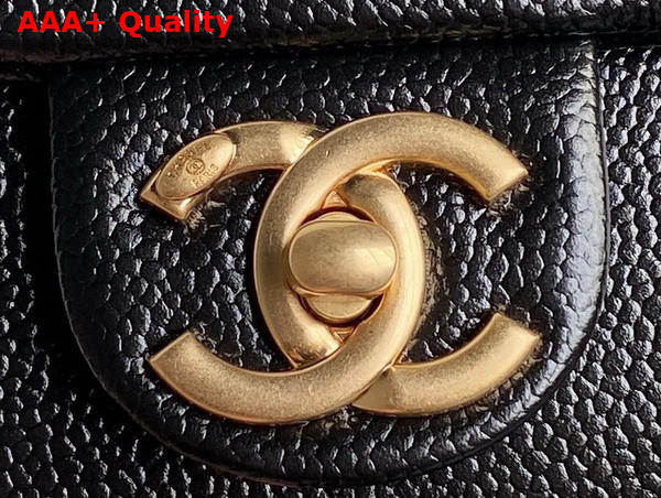 Chanel Maxi Clutch Bag in Black Grained Shiny Calfskin Gold Tone Metal AS5182 Replica