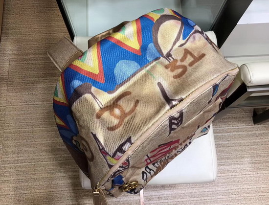 Chanel Medium Graffiti Backpack Multicolor Cotton