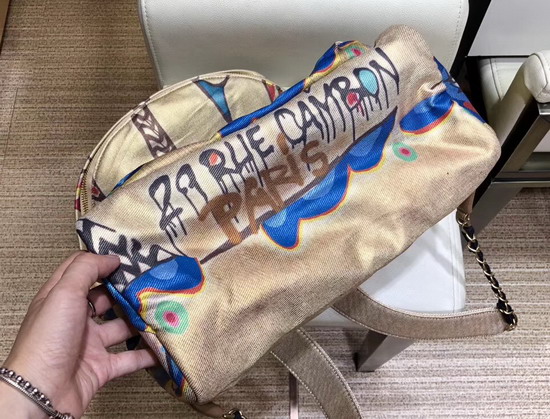 Chanel Medium Graffiti Backpack Multicolor Cotton