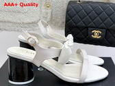 Chanel Medium Heel Sandals in White Lambskin G46192 Replica