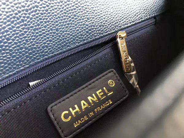 Chanel Medium Le Boy Dark Blue Caviar Leather Gold Hardware For Sale