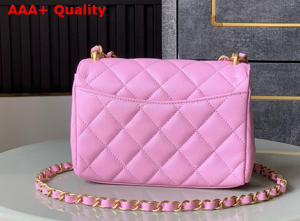 Chanel Mini Flap Bag Grained Calfskin Gold Tone Metal Pink AS5239 Replica