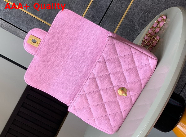 Chanel Mini Flap Bag Grained Calfskin Gold Tone Metal Pink AS5239 Replica