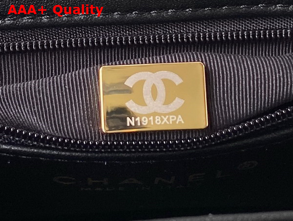 Chanel Mini Shopping Bag in Black Shiny Aged Calfskin Gold Tone Metal AS4416 Replica