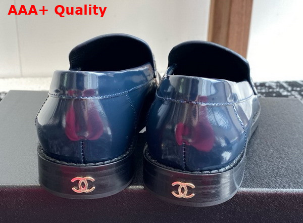 Chanel Moccasins in Navy Blue Brushed Calfskin G45615 Replica