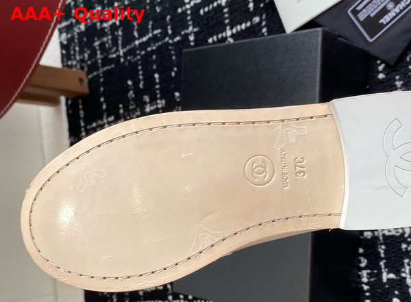Chanel Moccasins in White Calfskin G45615 Replica
