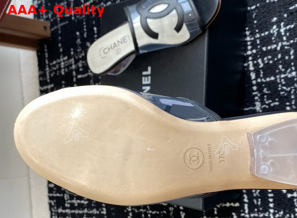 Chanel Mule in Black Transparent PVC and Leather Replica