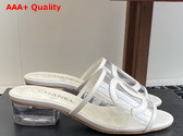 Chanel Mule in White Transparent PVC and Leather Replica
