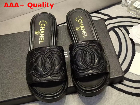 Chanel Mules Lambskin Black G35903 Replica