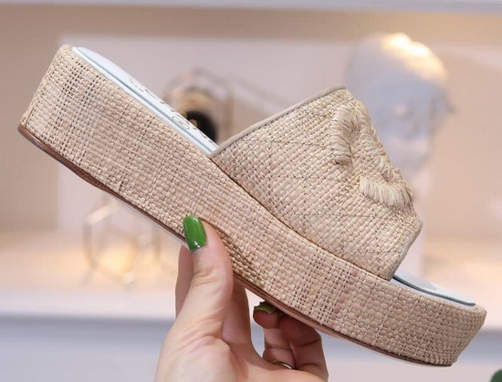 Chanel Mules Raffia Beige G34750