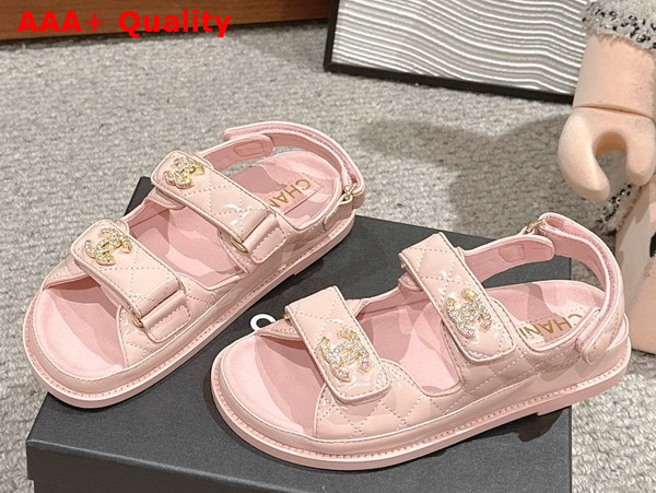 Chanel Mules in Light Pink Shiny Lambskin G45507 Replica
