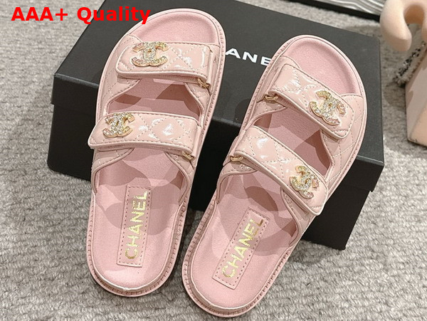 Chanel Mules in Light Pink Shiny Lambskin G45507 Replica