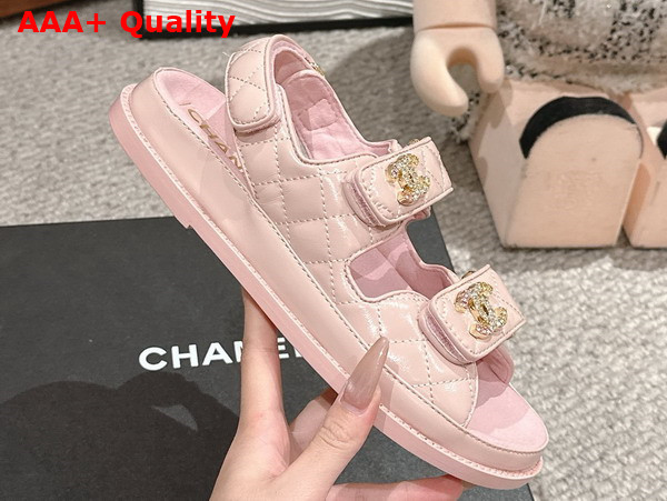 Chanel Mules in Light Pink Shiny Lambskin G45507 Replica