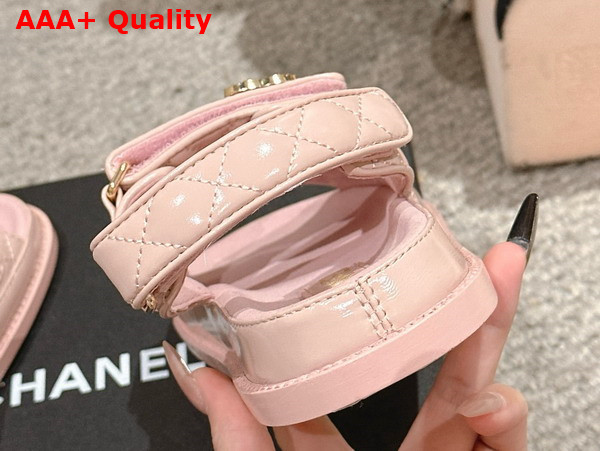 Chanel Mules in Light Pink Shiny Lambskin G45507 Replica